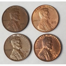 UNITED STATES OF AMERICA 1949 - 1976 . ONE 1 CENT COINS . EXTRA FINE TO UNCIRCULATED